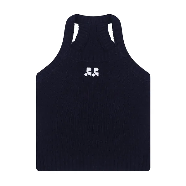 GRA Knit Halter Vest Top White - 9