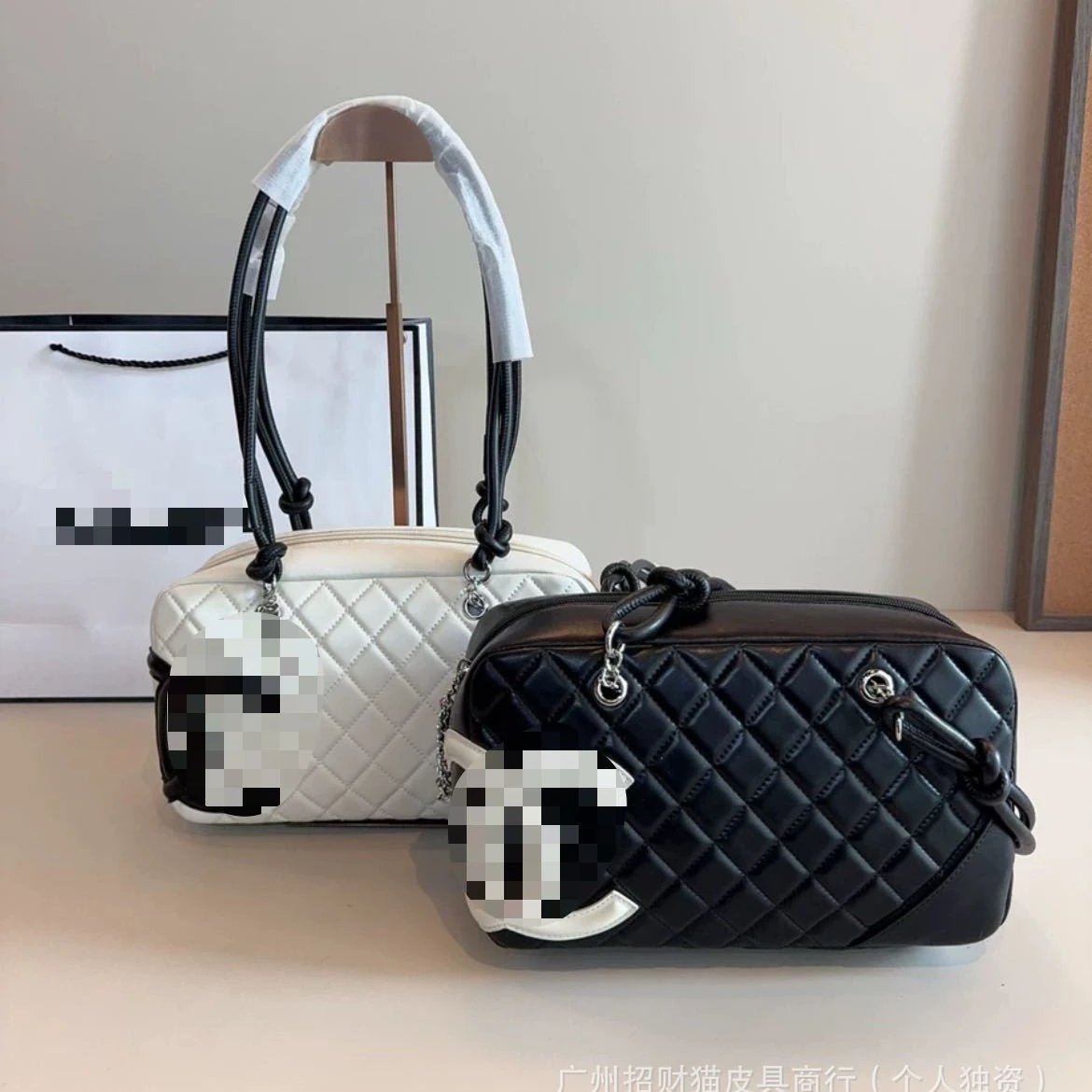 Panda Bowling Vintage Quilted Shoulder Bag