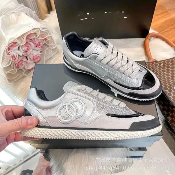 Chanel Tennis Classic White and Black Leather Sneakers - 15
