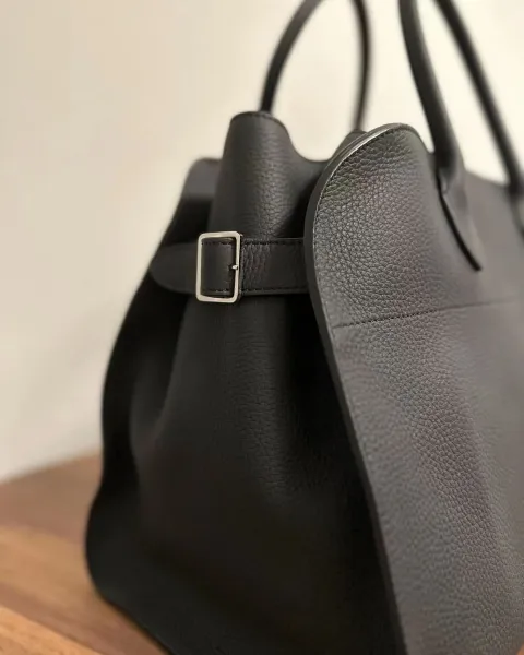 The Row Mini Soft Suede Beige Boston Bag - 14