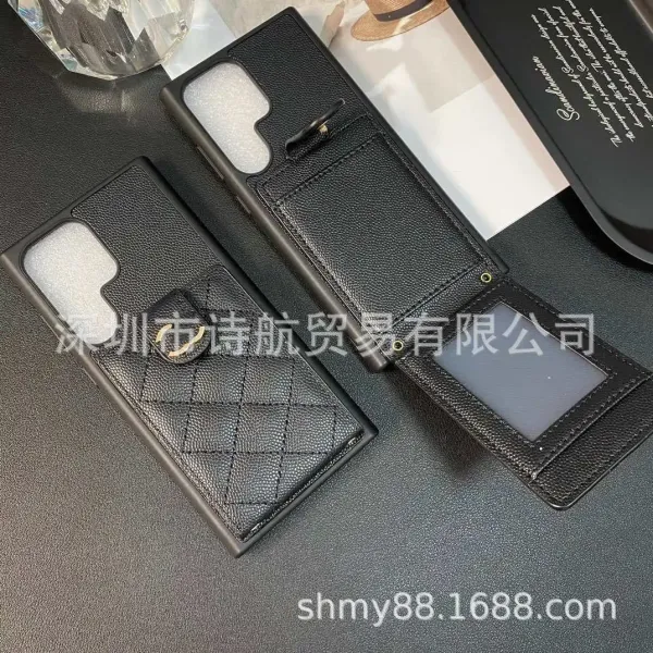 YSL Saint Laurent Monogram Quilted Phone Case Black Phone-Case - 6