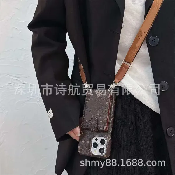 Louis Vuitton Monogram Cardholder Phone Case with Strap Brown - 5