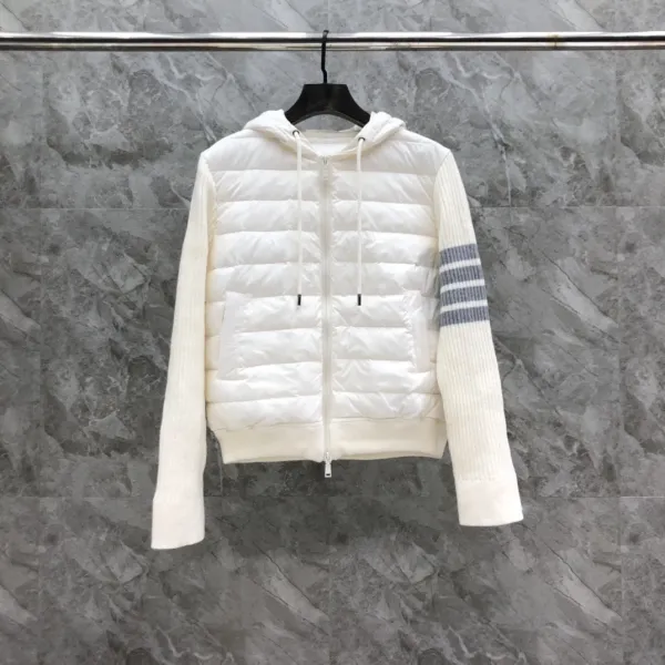 Thom Browne 4-Bar Stripe Hooded Down Vest Gray - 17
