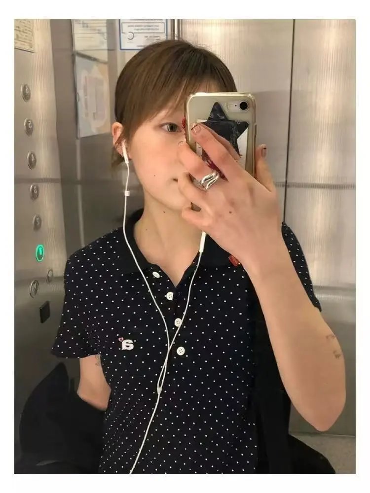 Aeae Polka Dot Gray Polo Shirt - 27