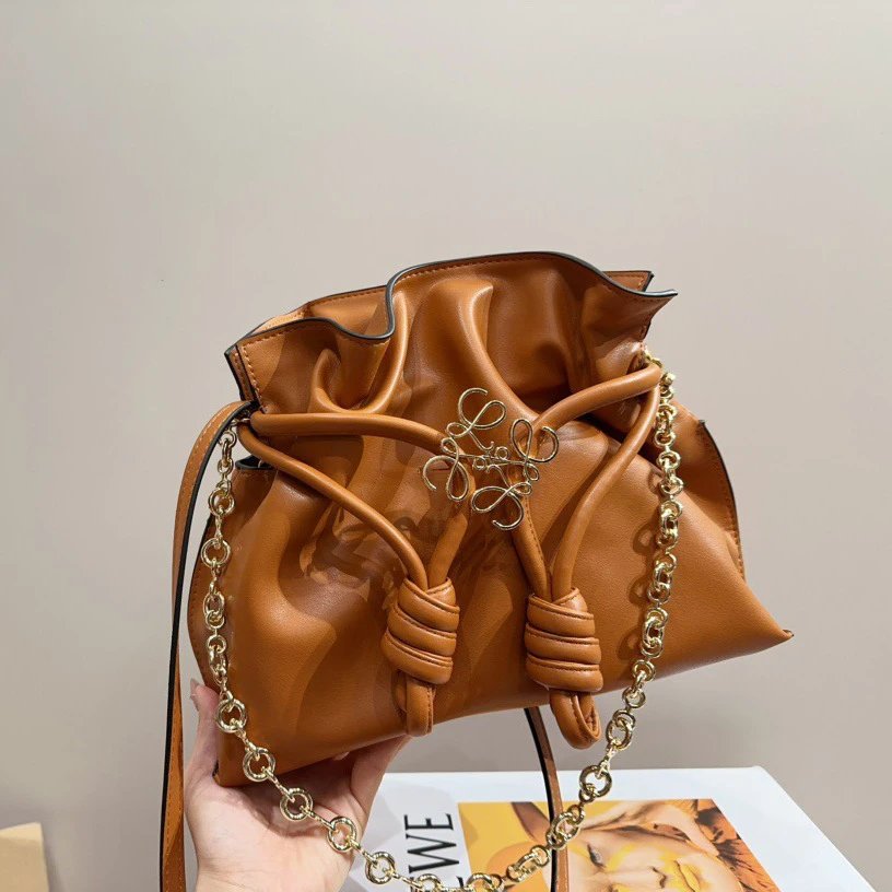 Loewe Flamenco Bucket Bag Cognac Leather Shoulder Bag