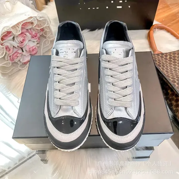 Chanel Tennis Classic White and Black Leather Sneakers - 11