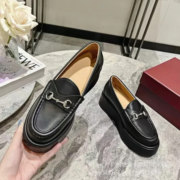 Gucci Horsebit Loafer Beige GG Canvas Platform Loafers - 3