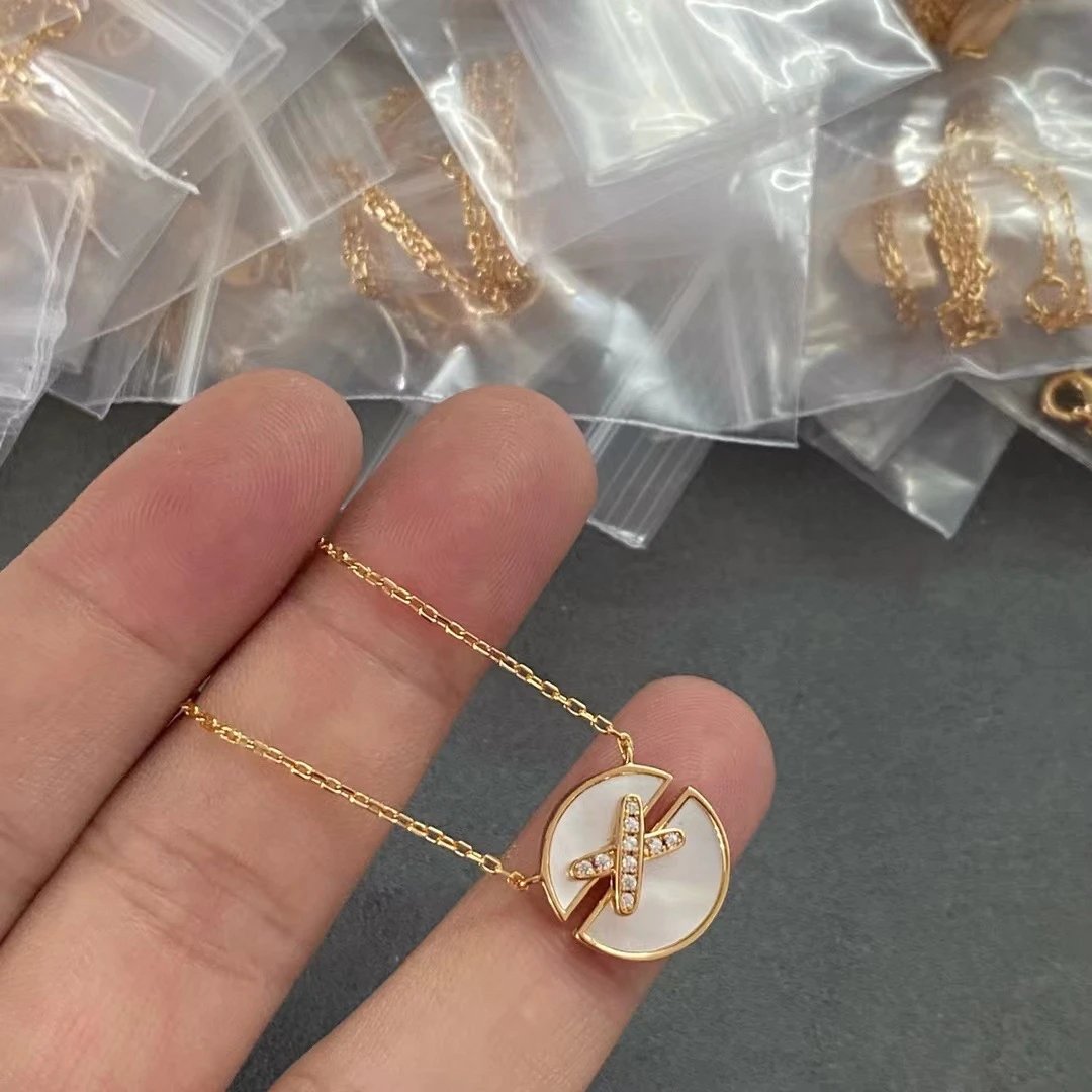 Gold-Tone Mother-of-Pearl Cross Pendant Necklace