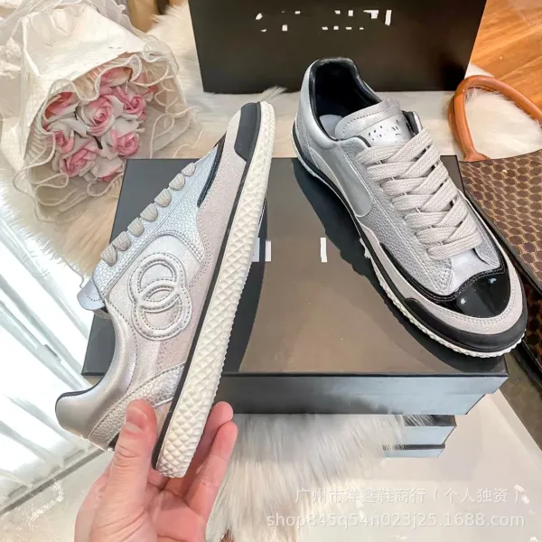Chanel Tennis Classic White and Black Leather Sneakers - 17