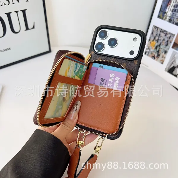 Louis Vuitton Monogram Cardholder Phone Case with Detachable Strap Black/Brown Phone-Case - 11