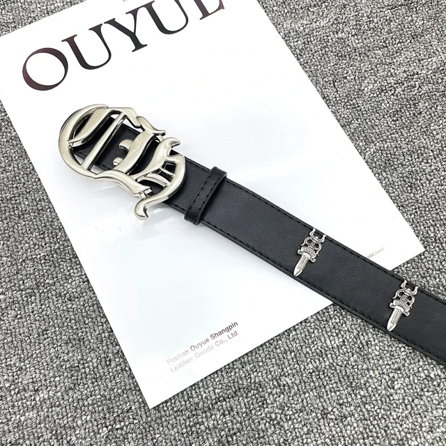 Unbranded Belts Cross-studded belt with ornate oval buckle product detail image 35