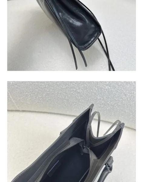 Balenciaga Mini City Bag Black Crinkled Leather Handbag - 35