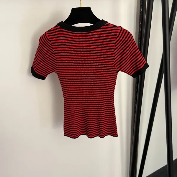 Prada Striped Knit Vest-Top Black and White - 7