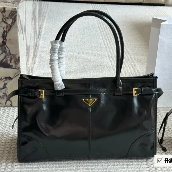 Prada Cahier Patent Leather Black Handbag - 8