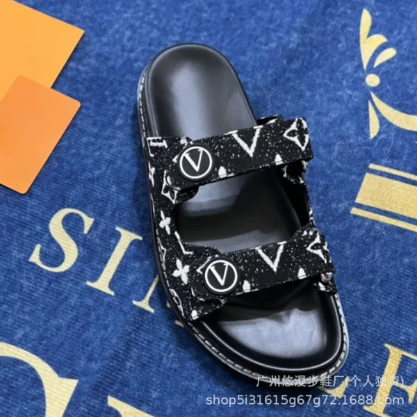 Louis Vuitton Monogram Denim Slide Sandals Light Blue - 10