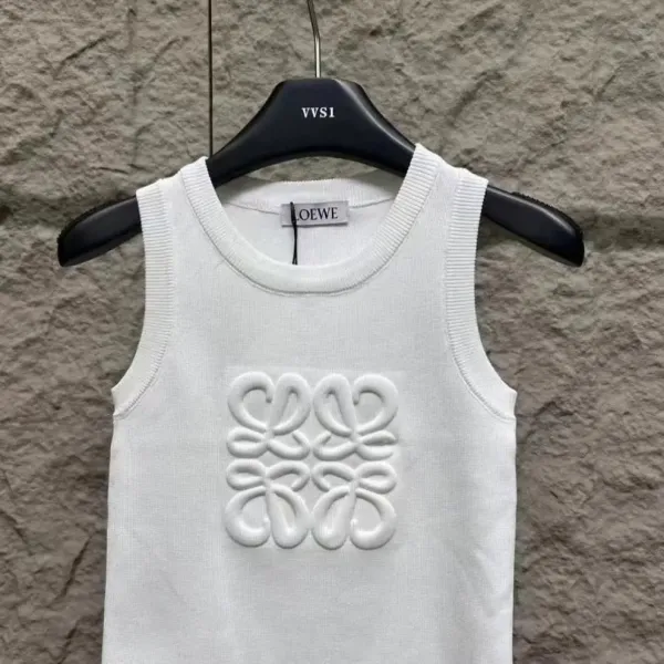 Loewe Anagram Knit Vest-Top in Pink and Black - 4