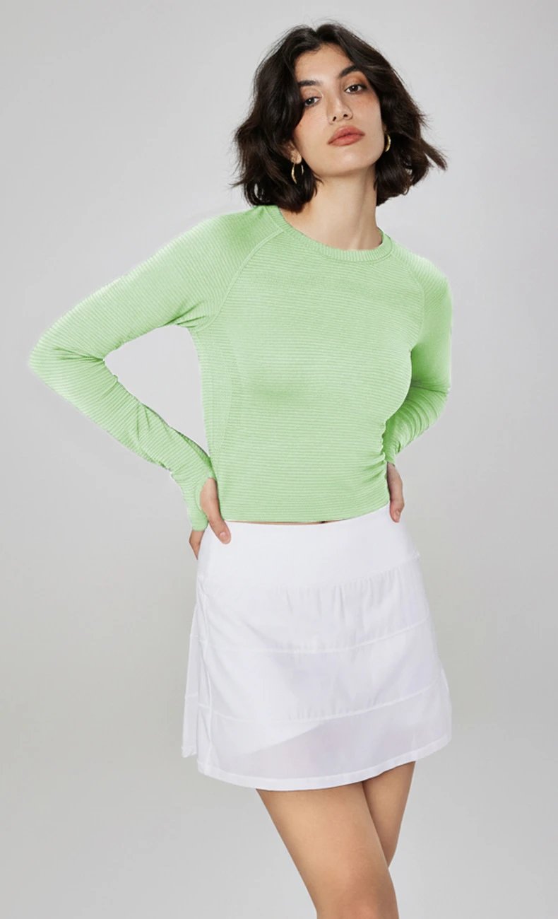 Creora Steamed Coffee Ribbed Base-Layer Top - 21