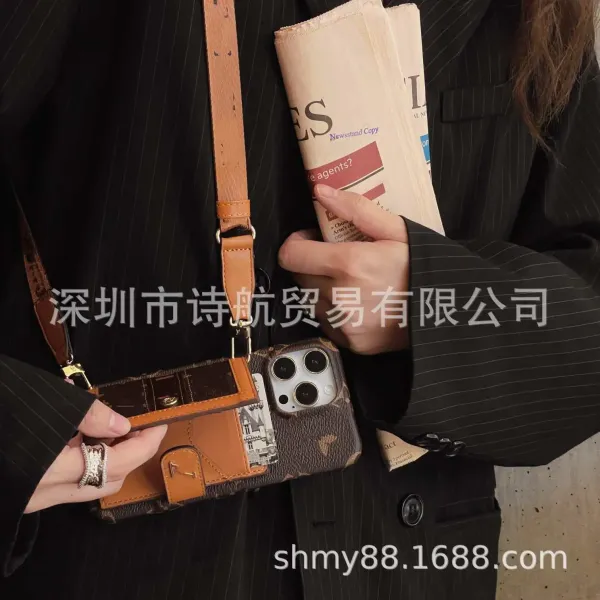 Louis Vuitton Monogram Canvas Phone Case with Card Holder Brown - 5
