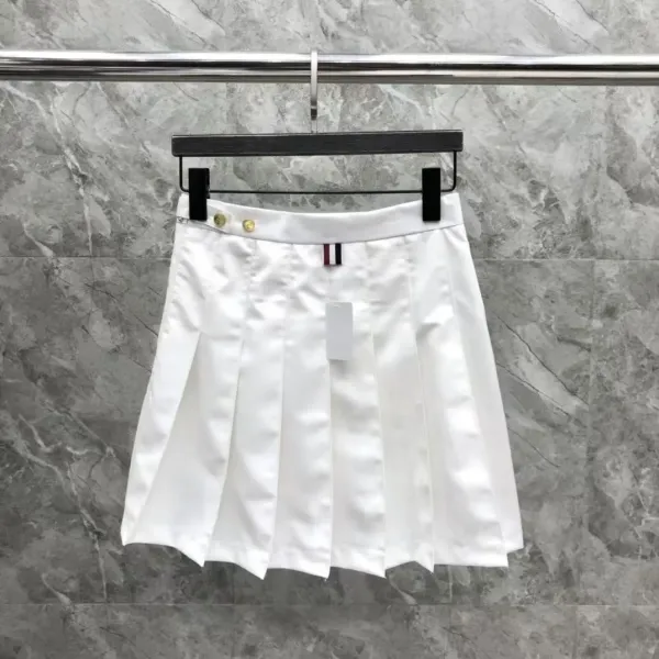 Thom Browne Pleated Tennis Skirt Pink Grid - 14