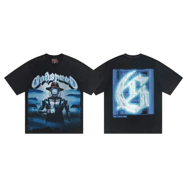 Godspeed x Digital Pionker Scarecrow Graphic T-Shirt Black - 1