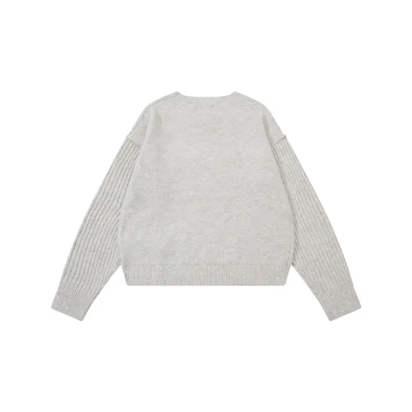 Maison Kitsuné Logo Knit Sweater Gray - 9