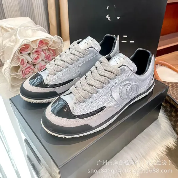 Chanel Tennis Classic White and Black Leather Sneakers - 14