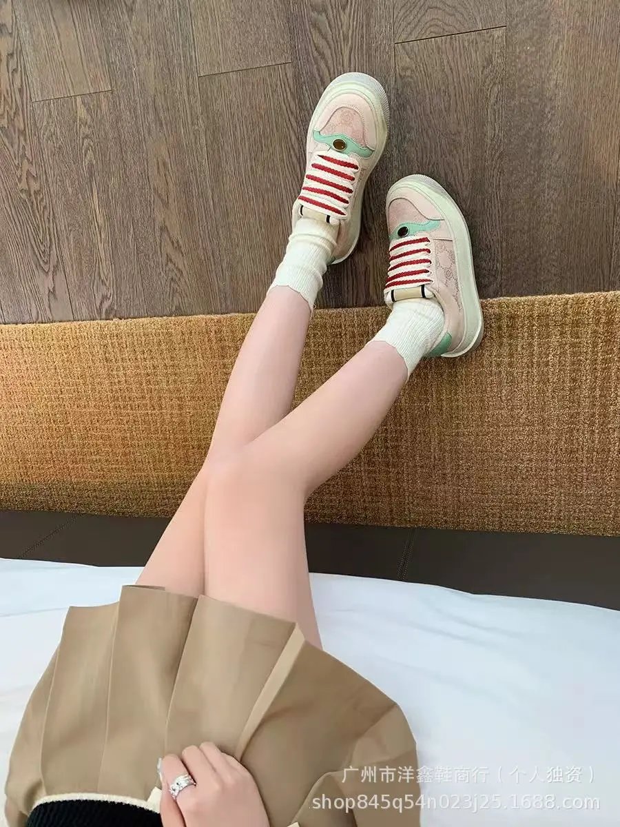 Gucci Rhyton Sneakers Black Red Striped Velcro Chunky Sneakers - 3