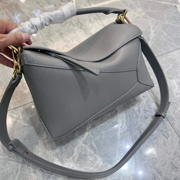 Loewe Puzzle Mini Bag Off-White Leather Shoulder Bag - 18