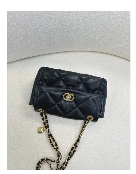 Chanel 19 Bag Black Quilted Leather Chain Shoulder Bag - 15