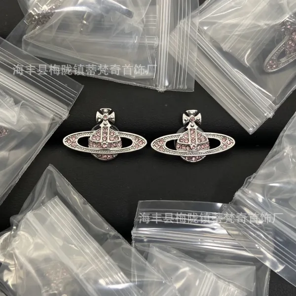 Vivienne Westwood Orb Cross Safety Pin Earrings Silver - 11