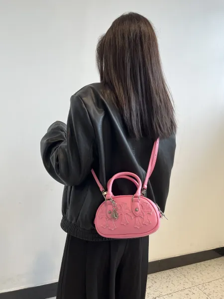 Chrome Hearts Mini Crossbody Bag Black Leather Handbag - 5