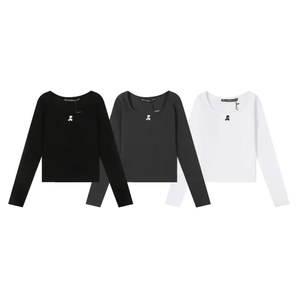 Read & Recreation Square Neck Long Sleeve Crop Top Black - 4