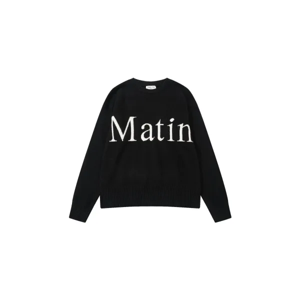 Matin White Knit Sweater with Bold Typography - 8