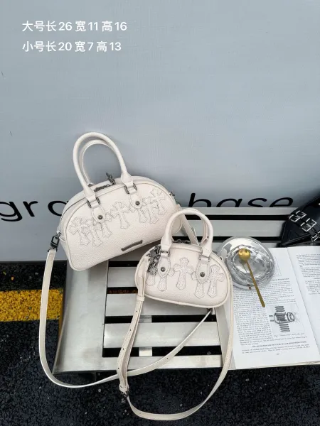 Chrome Hearts Mini Crossbody Bag Black Leather Handbag - 30