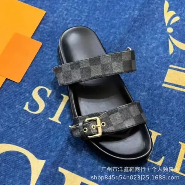 Louis Vuitton Monogram Slide Sandals Black - 7