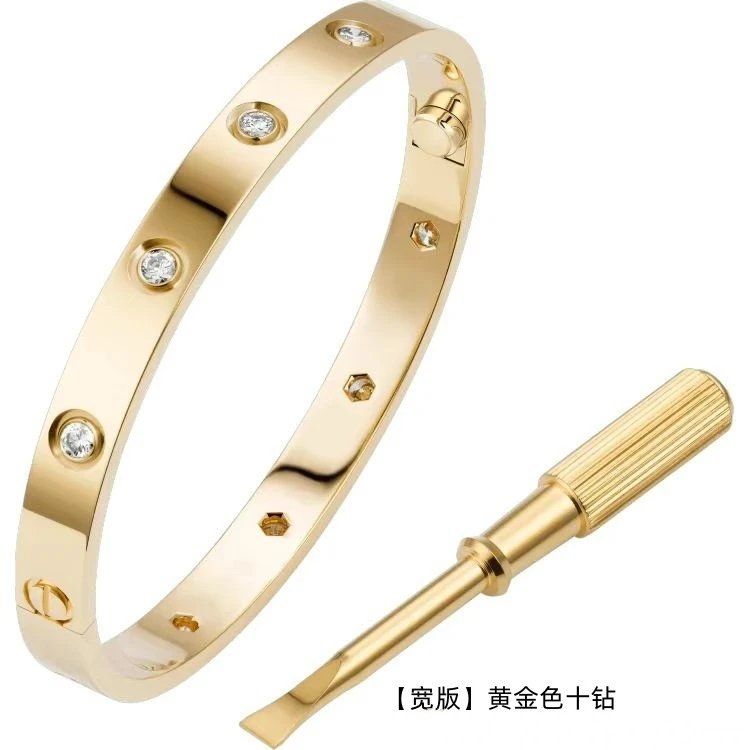 Cartier Love Bracelet Wide Yellow Gold with Diamonds Bracelet