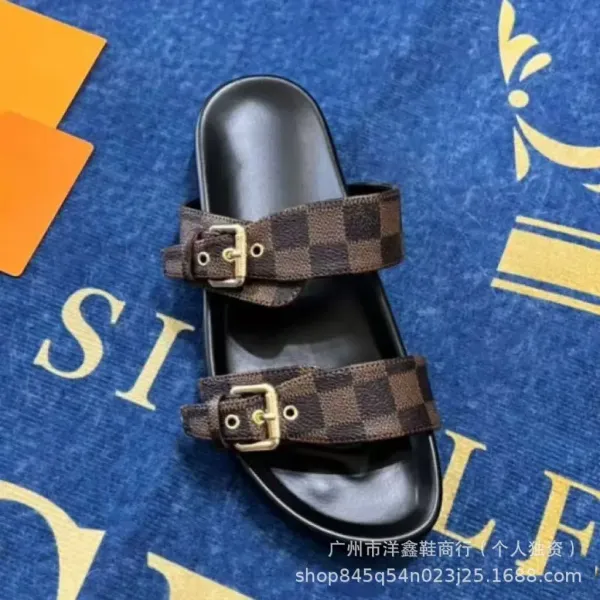 Louis Vuitton Monogram Slide Sandals Black - 9