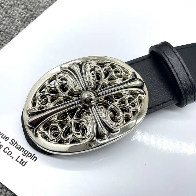 Unbranded Belts Cross-studded belt with ornate oval buckle product detail image 28