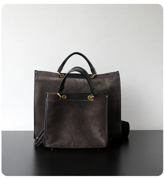 Longchamp Le Pliage Xtra Suede Tote Bag Charcoal Gray Handbag - 17