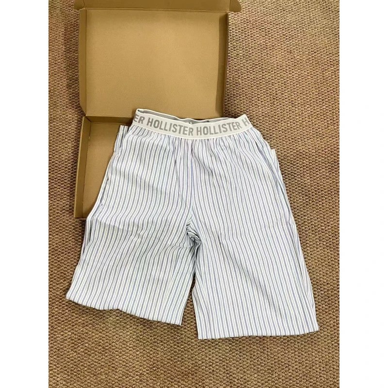 Hollister Striped Boxer Shorts White/Gray