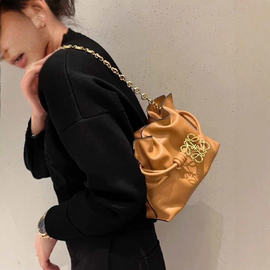 Loewe Flamenco Bucket Bag Mustard Yellow Handbags - 7