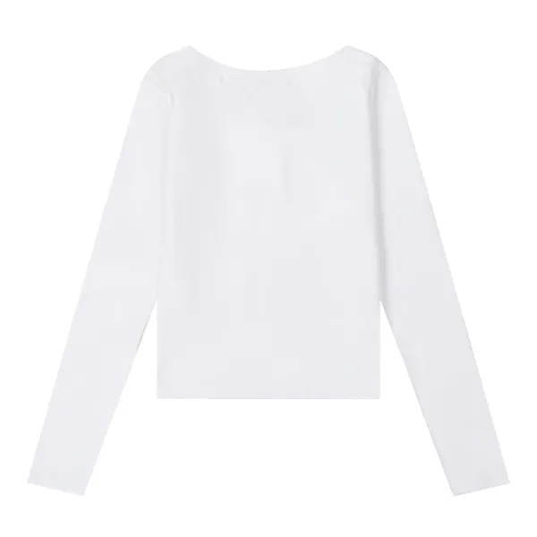 Read & Recreation Square Neck Long Sleeve Crop Top Black - 9