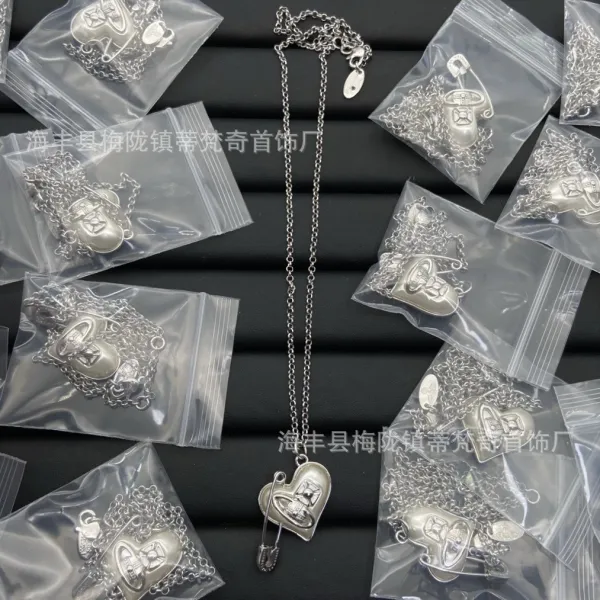 Vivienne Westwood x Pearl Heart Pendant Necklace White - 12