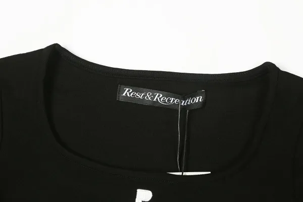 Read & Recreation Square Neck Long Sleeve Crop Top Black - 12