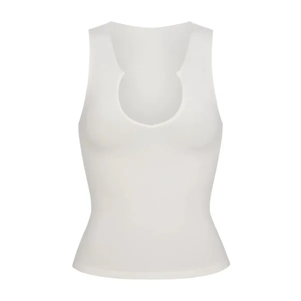 Design Cutout Back Tank Top Gray Vest-Top - 5