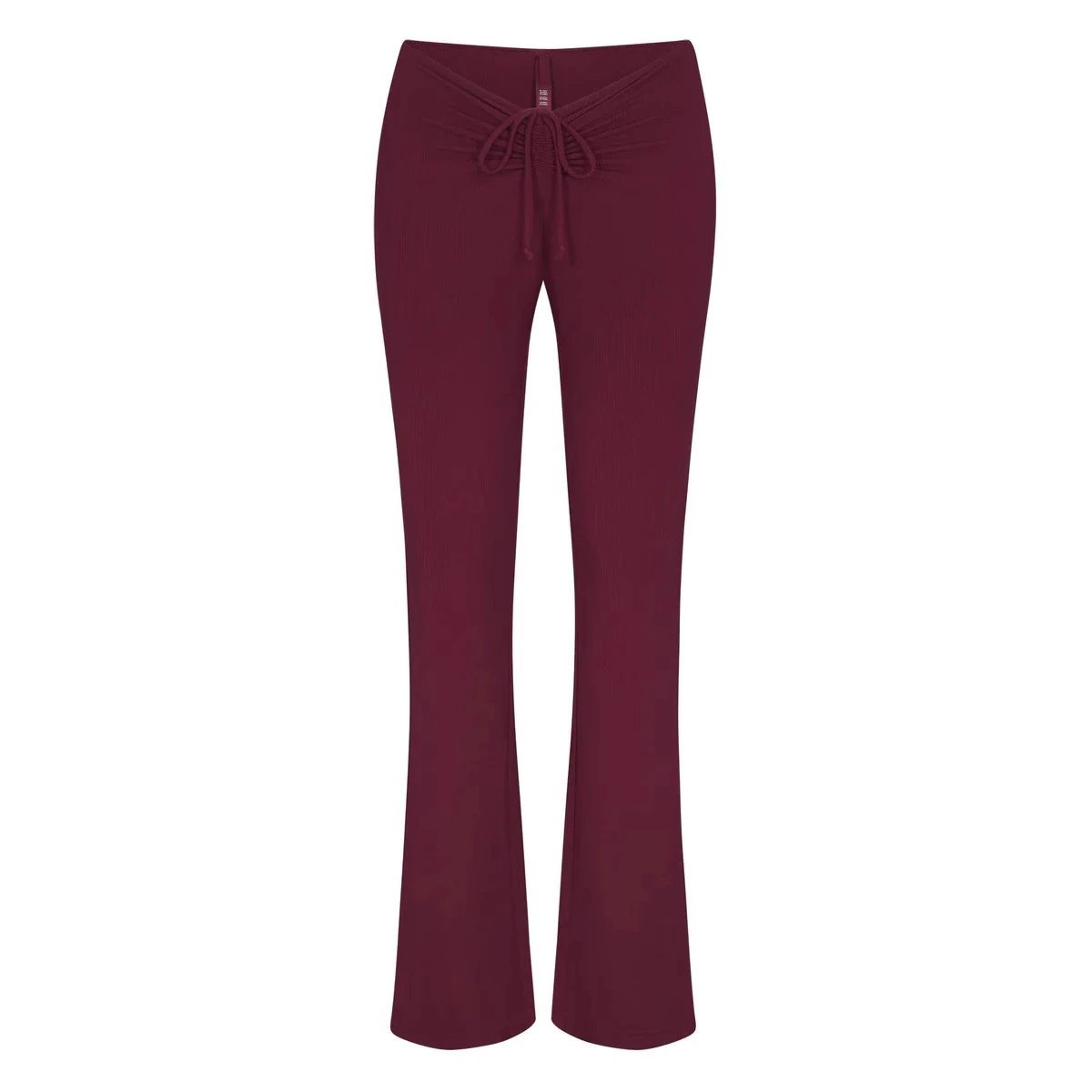 Blue Drawstring Waist Flare Pants - 8