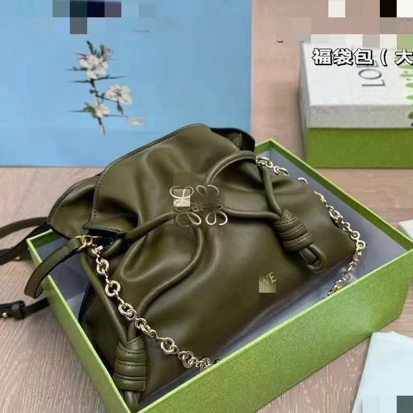 Loewe Flamenco Bucket Bag Army Green Shoulder Bag