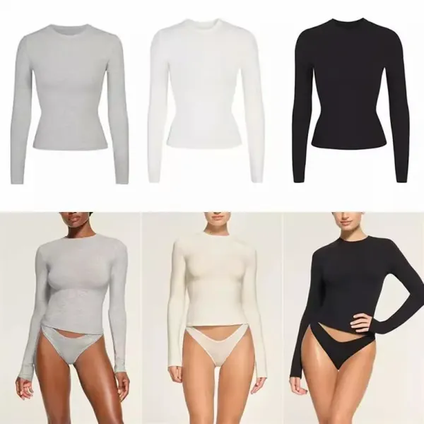 Design Long Sleeve Base-Layer Top Gray - 3