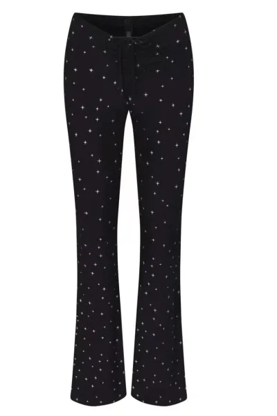 Blue Drawstring Waist Flare Pants - 6