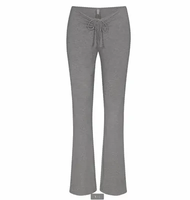 Blue Drawstring Waist Flare Pants - 13